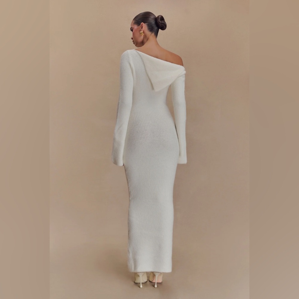 Meshki Off-Shoulder Cream Long Sleeve Dress - Picture 2 of 3